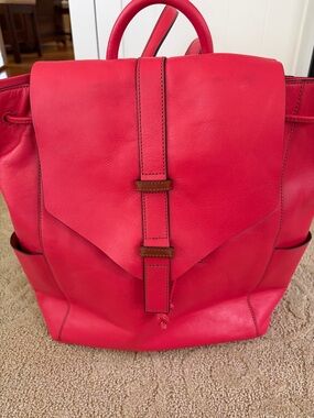 Vera Bradley Bright Pinkish Red Leather Backpack